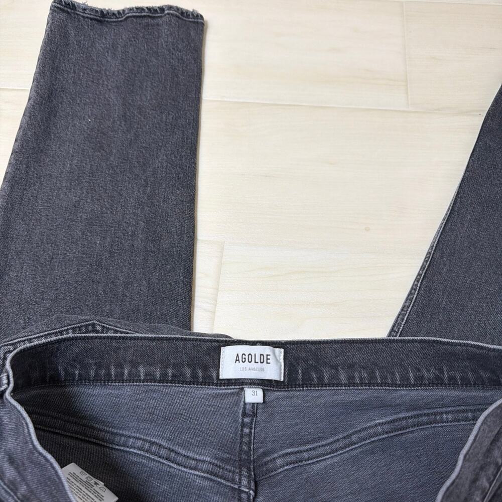 AGOLDE Metal Washed Black High Rise Stovepipe Slim Straight Leg Jeans Size 31 - Picture 5 of 8
